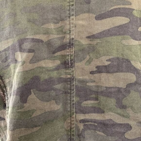 Sanctuary Camo Denim Bomber Jacket - Green/Brown/Black Cotton, Size Small - Picture 11 of 11